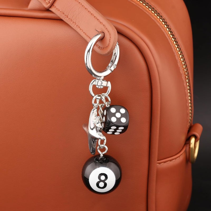 SORGERLY 8 Ball Dice Charm Keychain - Cute Bag Purse Handbag Accessories - Y2K Aesthetic Key Chain for Women Men - Image 2